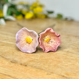 Ceramic Pink & Orange Poppy Pair