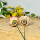 Ceramic Pink & Orange Poppy Pair