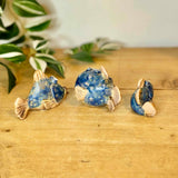 Set of 3 Ceramic Speckled Blue Fish