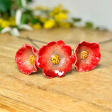 Trio Red Ceramic Poppy Stakes