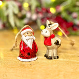 Hanging Ceramic Santa & Donkey