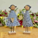 Pair of Folk Christmas Angels