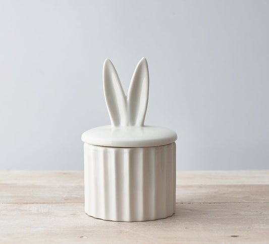 White Bunny Ears Storage Pot