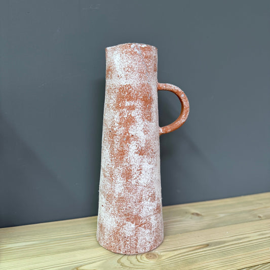 Large Tall Rustic Terracotta Jug