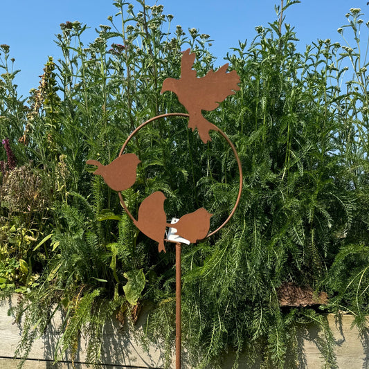 Small Metal Garden Bird Stake